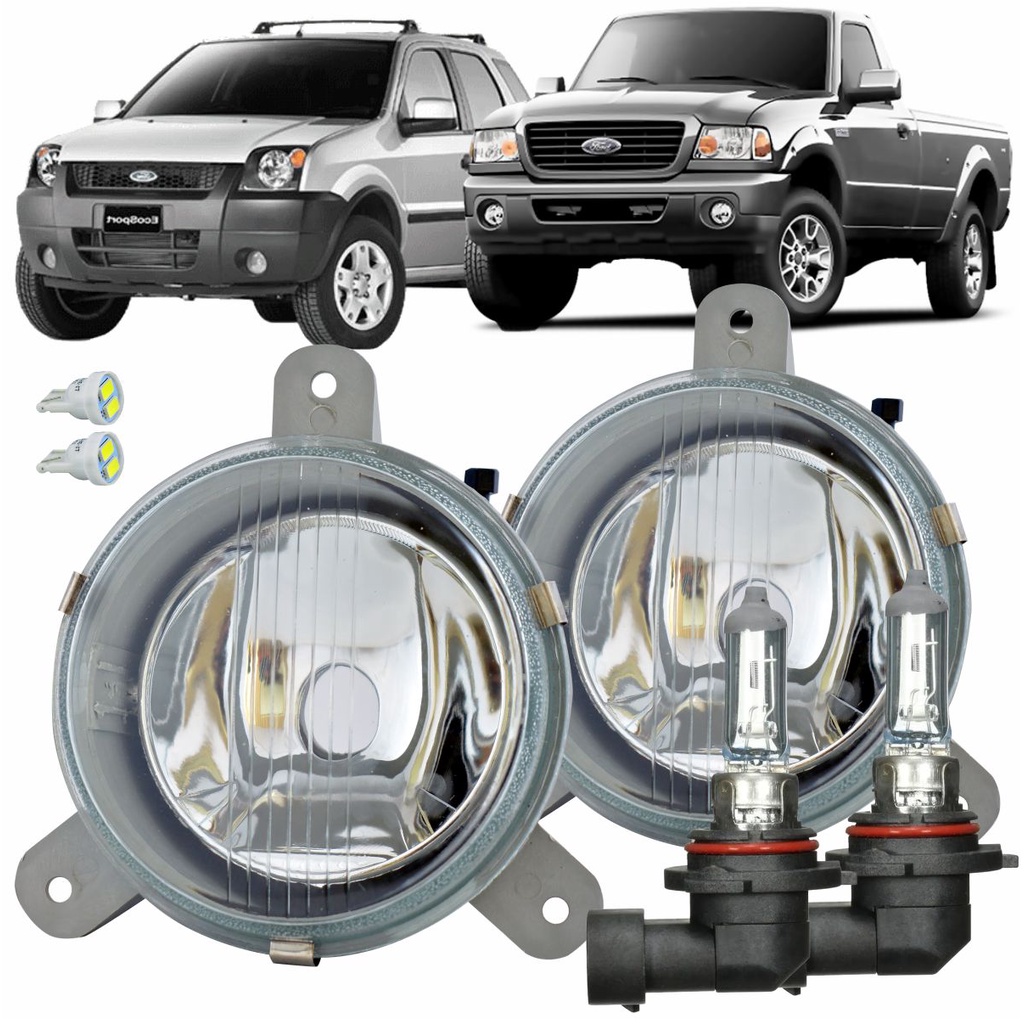 Par Farol Milha Ford Ranger 2005 A 2011 Ecosport 2003 A 2007 Vidro C/Lampada