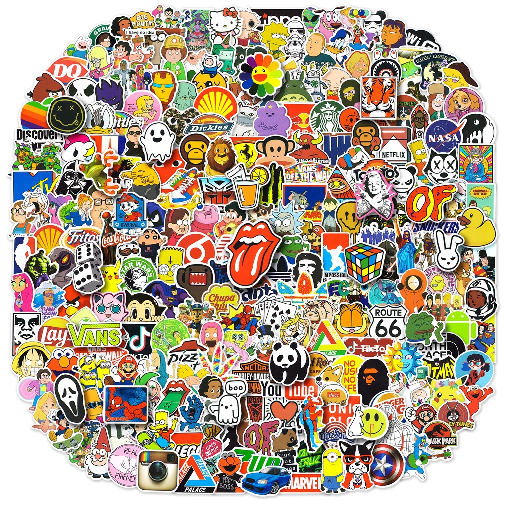 300/200 100/50PCS Elementos Da Moda Marca De Adesivos De Grafite À Prova D'água Para Capacete De Bicicleta Decalques De Lápis LanLanStickersWorld