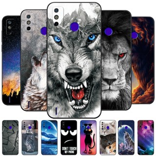 Tecno Spark 6 go/KE5 Estojo Moda Preto De Telefone Macio Para Spark6 Techno KE 5 Pintado Coração Flor De Silicone Capa Traseira Celular