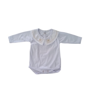 Body Infantil Gola Bordada Bege em Oferta na Shopee