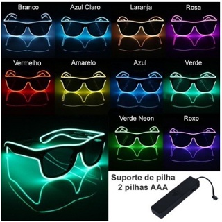 Óculos Led Neon Rave Balada Festa Casamento XL3709 em Oferta na Shopee