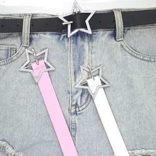 1 Pc Y2K Cinto Elástico De Cintura Estrela Para Calças De Ganga Em Forma De Fivela Retro Rhinestone