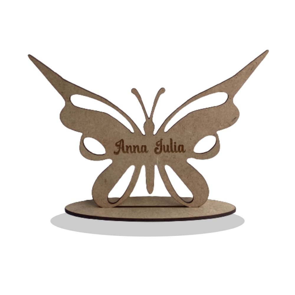 10 centro de mesa borboleta mdf cru personalizada com nome enfeite p/ festa aniversario