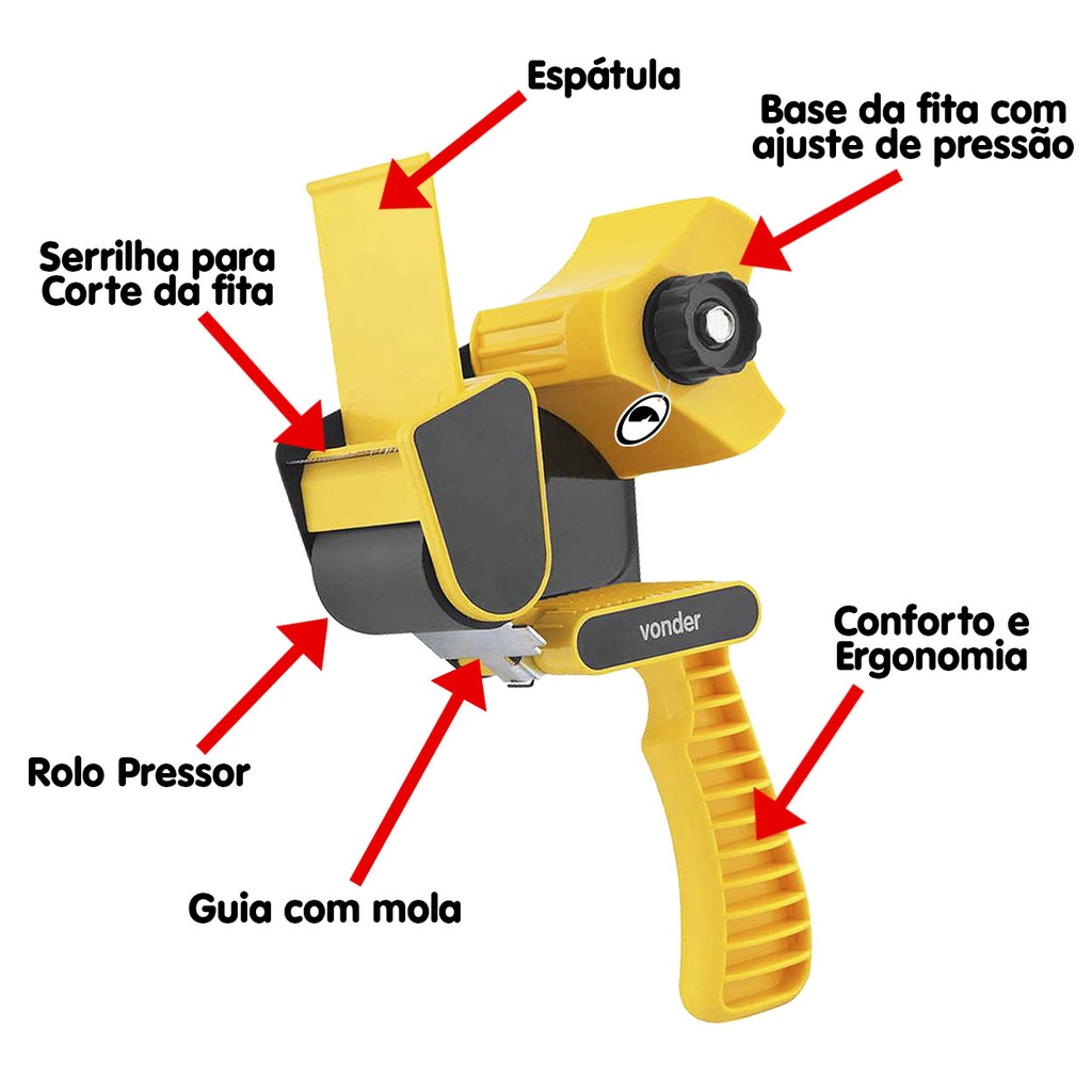 Aplicador Fita Para Empacotamento Embalagem 50mm x 50M Vonder — imagem 2 de 2
