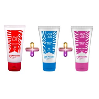 Kit 3 Love Lub Gel Lubrificante 60g , 1 Hot + 1 Ice +1 Neutro