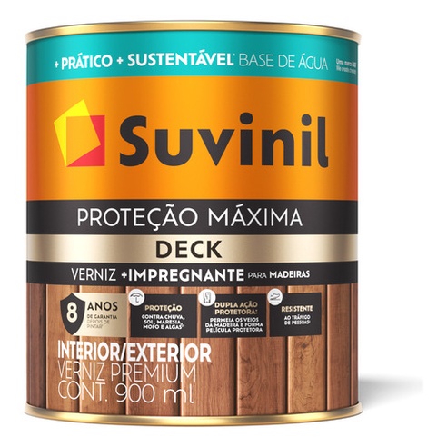 Verniz Proteção Máxima Deck Brilhante Natural Suvinil 900ml em Oferta na Shopee