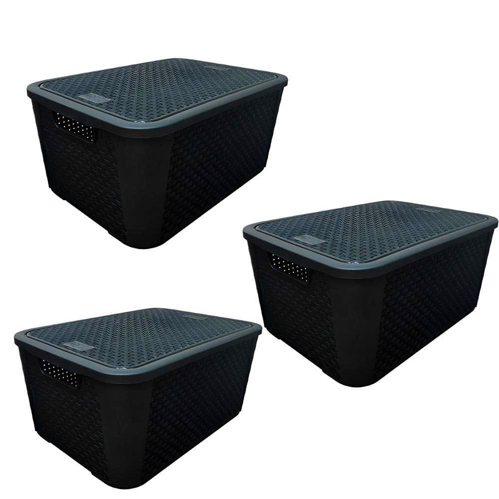 Caixa Organizadora Rattan 42 Litros 2071 PLASNEW em Oferta na Shopee