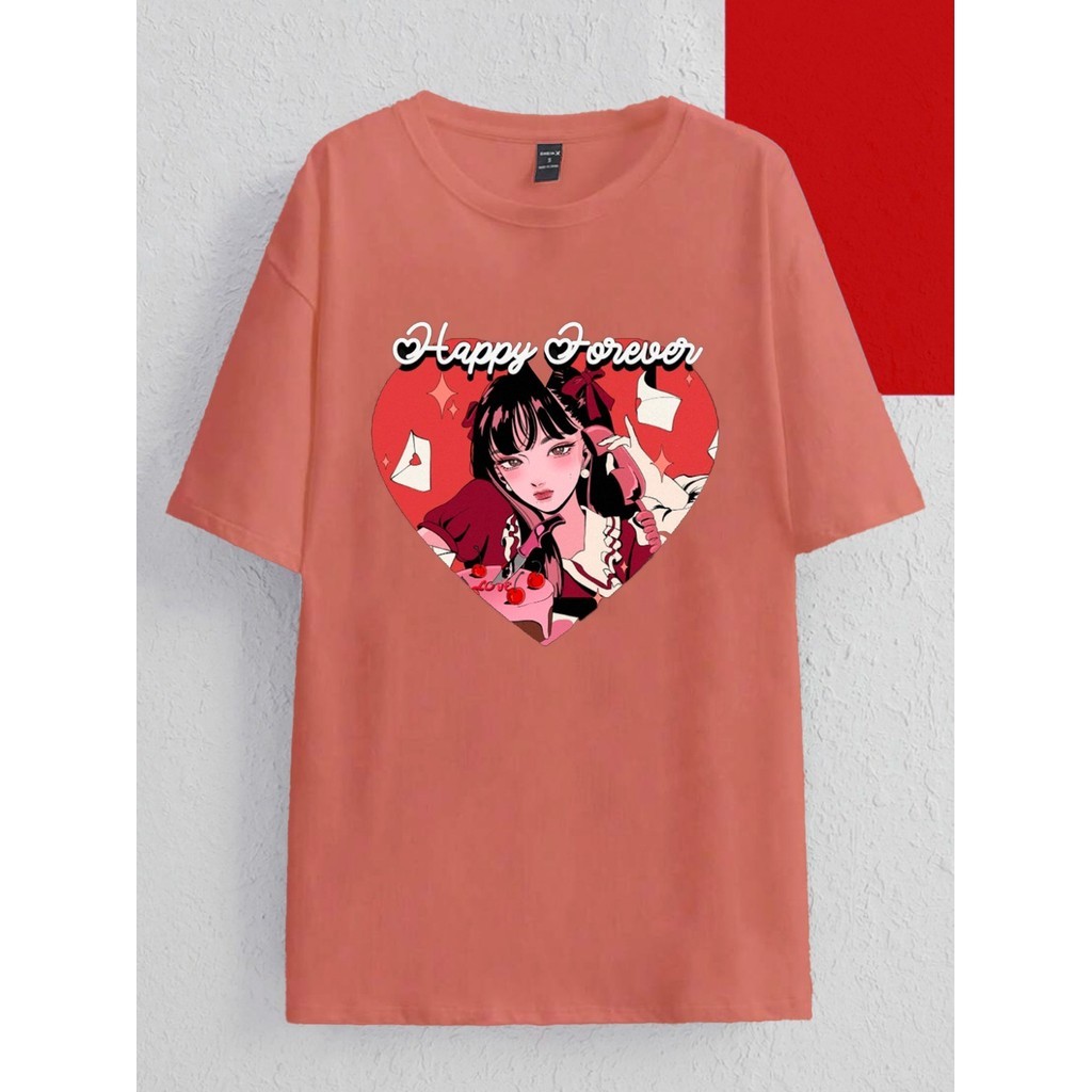 Camiseta Blogueira Estampada Blusa Oversized T Shirt Bordada Coral Camisa Confortável Academia