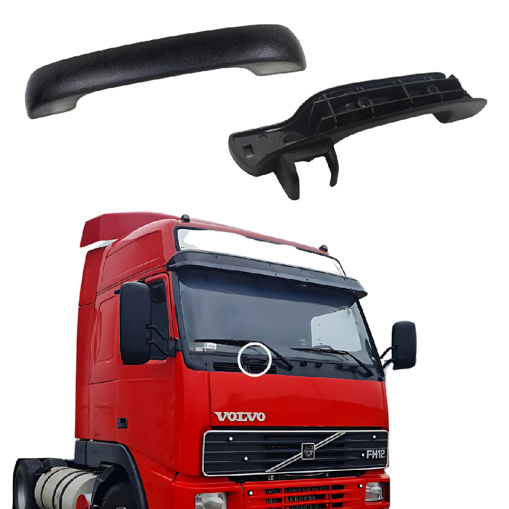 Kit Alça Cabine Parabrisa + TAMPA Volvo FH12 Compatível Lado Direito