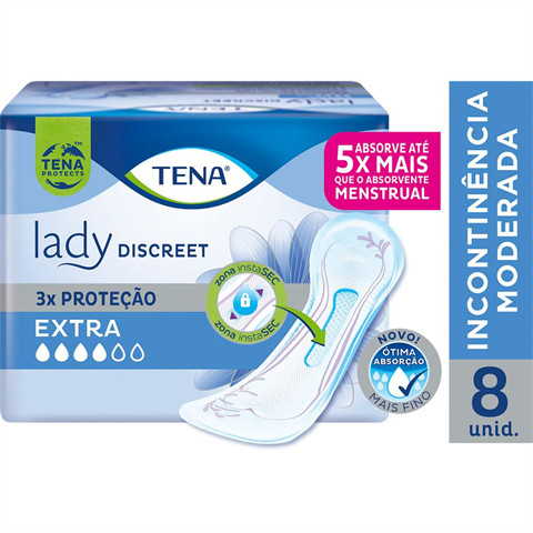 Absorvente Para Incontinência Urinária Tena Lady Discreet Extra 8 Unidades em Oferta na Shopee