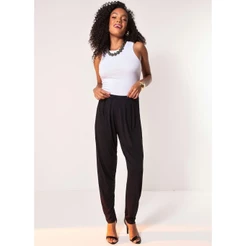 Calça Soltinha Com Pregas Preto Quintess