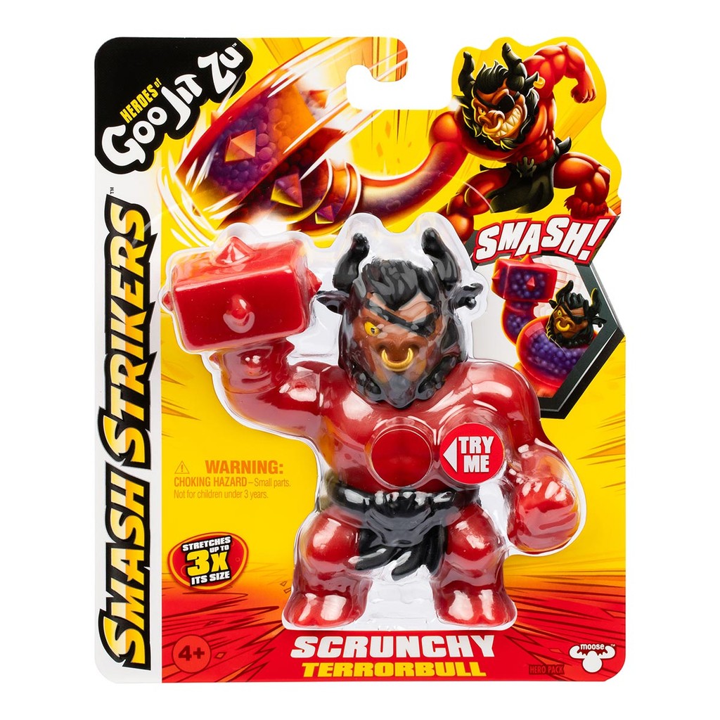 Boneco Elástico Terrorbull de 11cm - Goo Jit Zu Smash Strickers - Hobbies & Collections