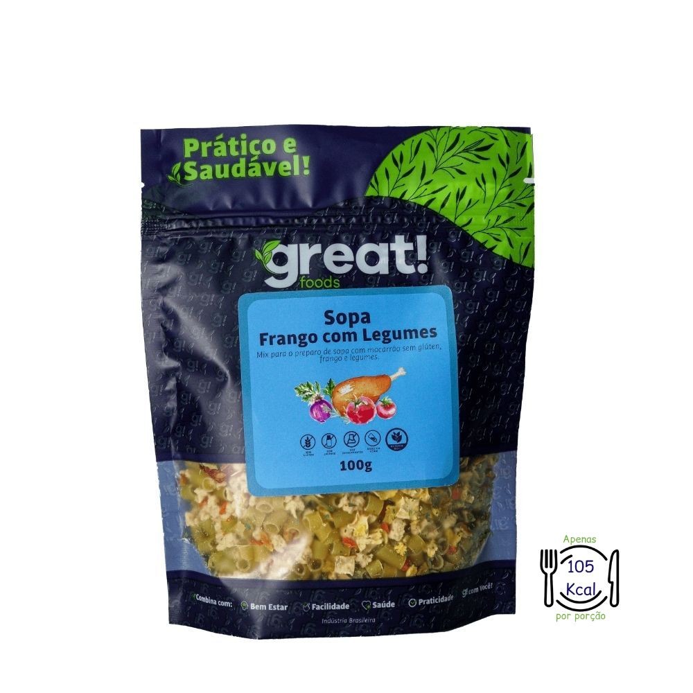 Sopa Proteica De Frango E Legumes 100% Natural Sem Glúten e Lactose 100g em Oferta na Shopee