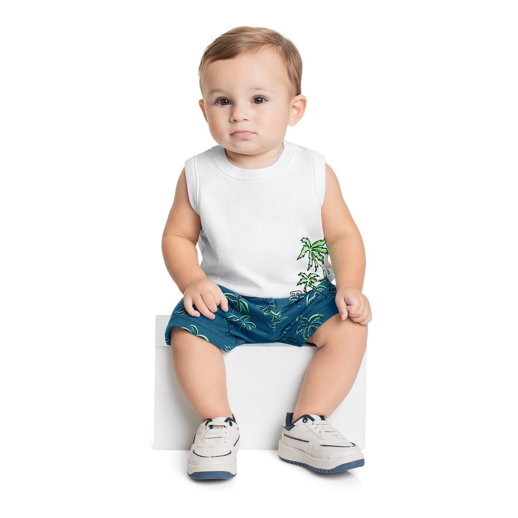 Conjunto com Regata e Bermuda para Bebê Menino Bee Loop