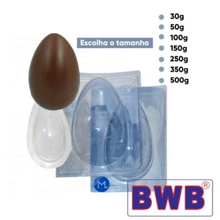 Forma de Silicone Especial para Pascoa Ovo Liso BWB  3 partes 50g 100g 150g 250g 350g 500g em Oferta na Shopee