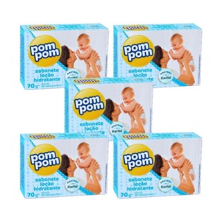 5x Sabonete Infantil em Barra Loção Hidratante Pom Pom 70g em Oferta na Shopee