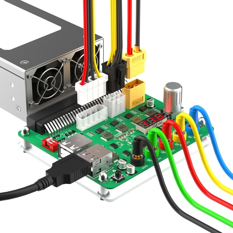 Placa De Fugas De Fonte De Alimentação BT 3 30V 5V 12V USB2 0 Com Botão De Tensão Ajustável