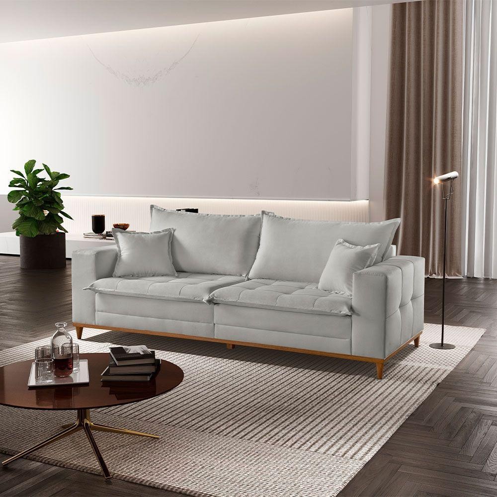 Sofá Matrix 02 Módulos De 80cm B25cm Meu Sofá Online B026 Veludo Prata