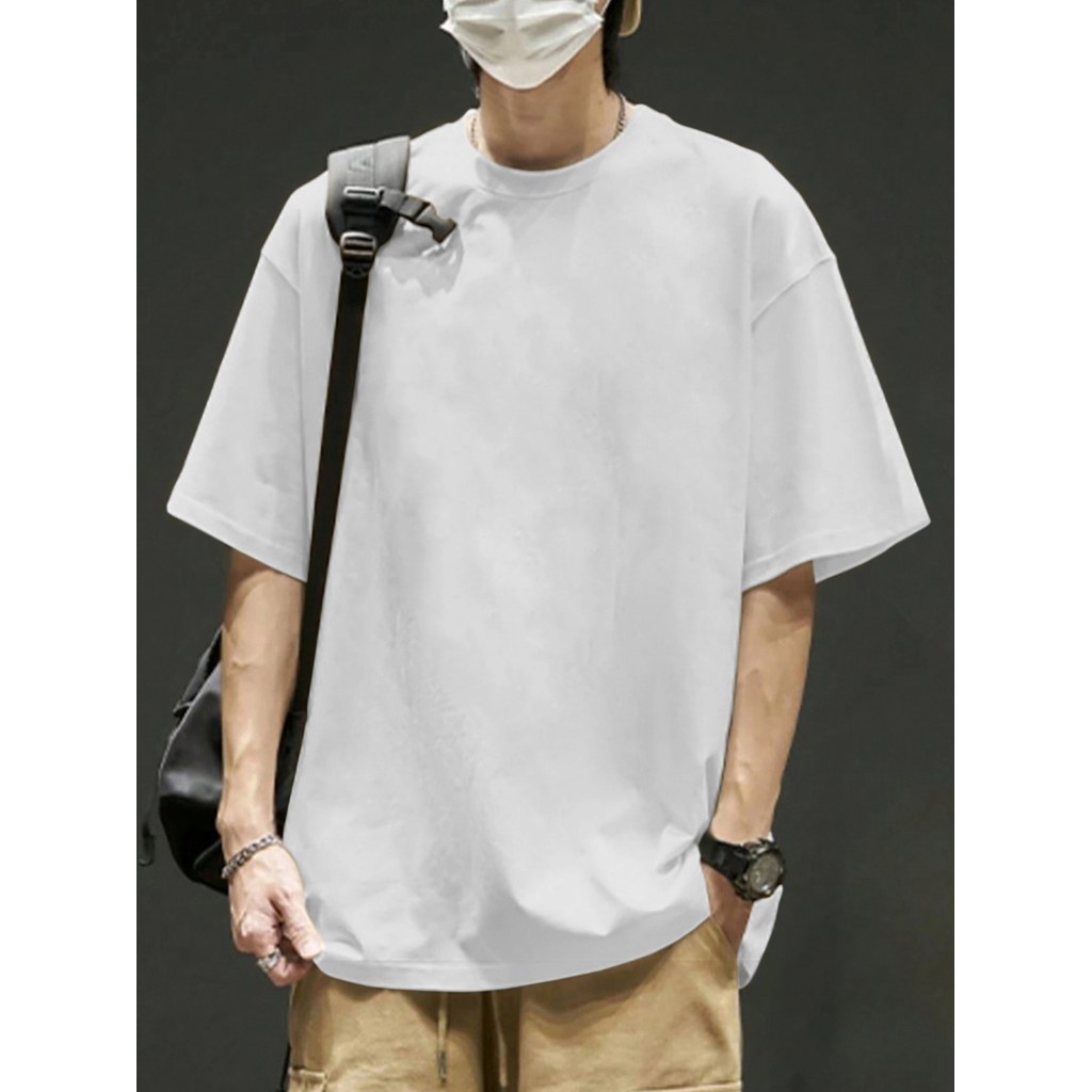 Camisa Casual Branca Fitness Sem Estampa Camiseta Confortável Blusa Masculina Oversized Esportiva