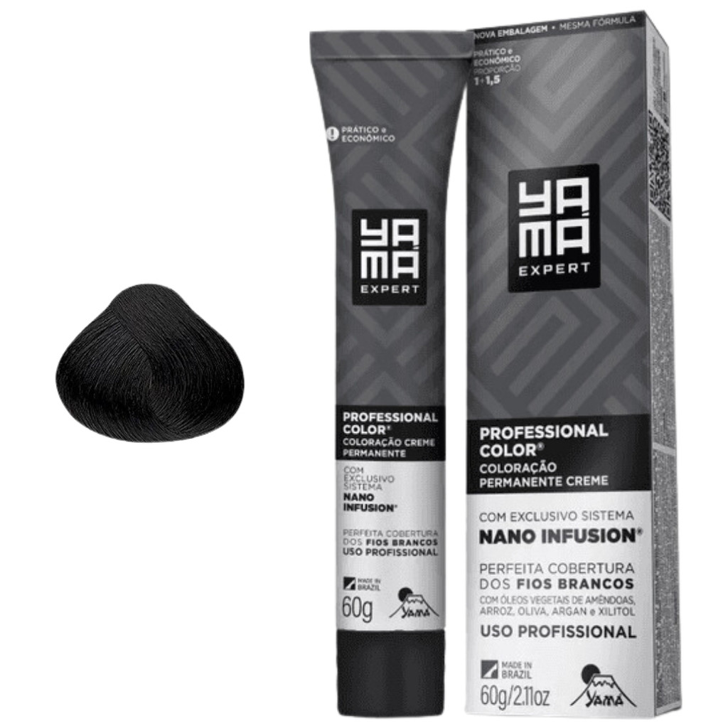 Coloração Yama Profissional Color Nano Infusion Tintura Tinta Cabelo 3.0 Castanho Escuro 60g
