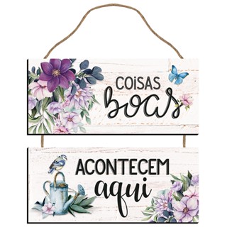 Placa Decorativa Em Mdf - Coisas Boas... - 21 X 29,5 Cm