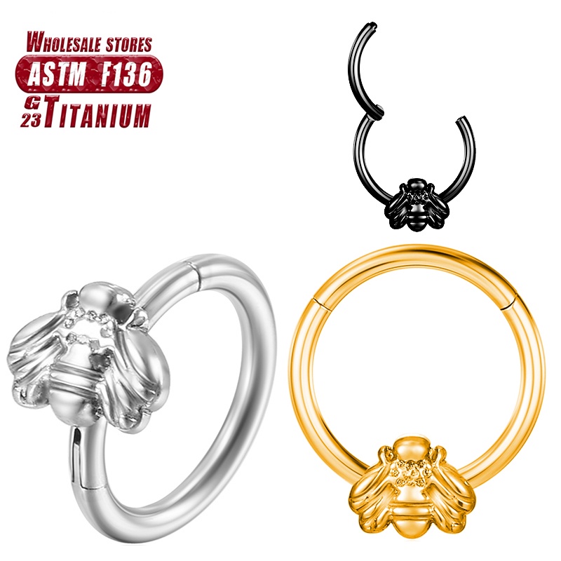 F136 Piercings De Titânio Clicker Tragus Segmento Articulado Pequenos Anéis De Nariz De Abelha Septum Brincos De Cartilag Lobo Helix Charmoso Jóias Corporais Espirais Para Mulheres Acessórios em Oferta na Shopee