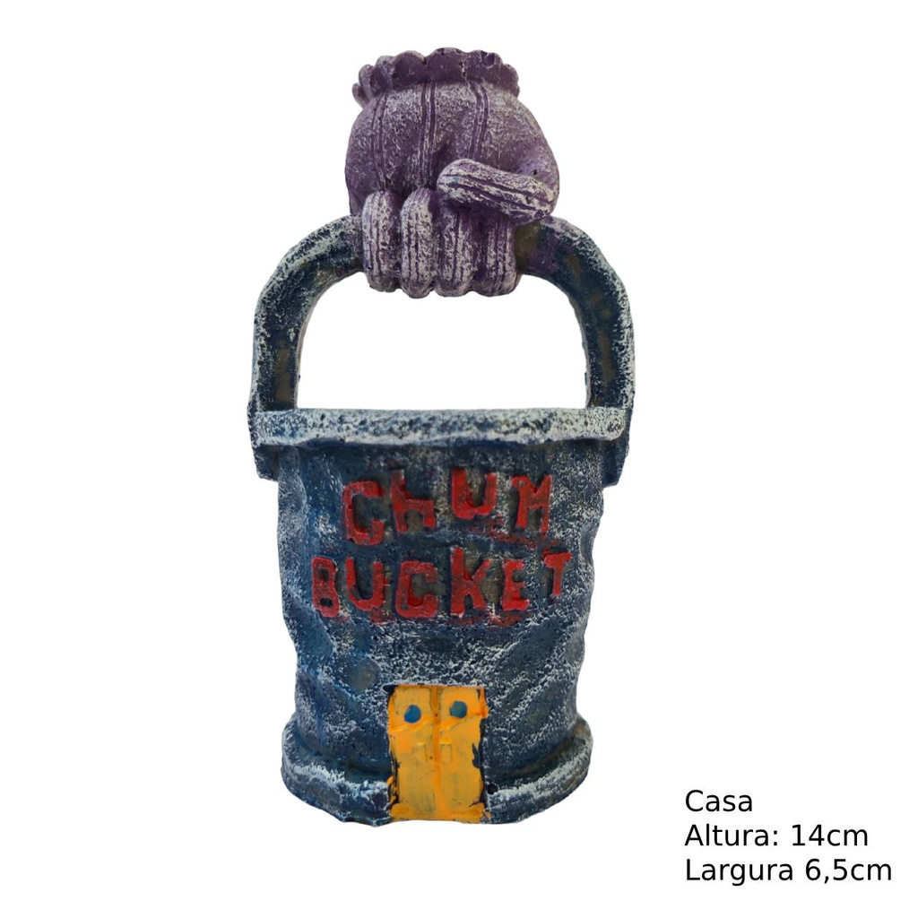 Enfeite de Aquário balde de lixo plankton da turma bob esponja em Oferta na Shopee