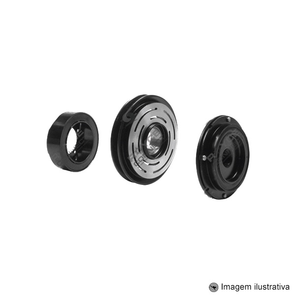 Conjunto de Embreagem do Compressor Denso 6P148 12 Volts Polia 1A 142mm