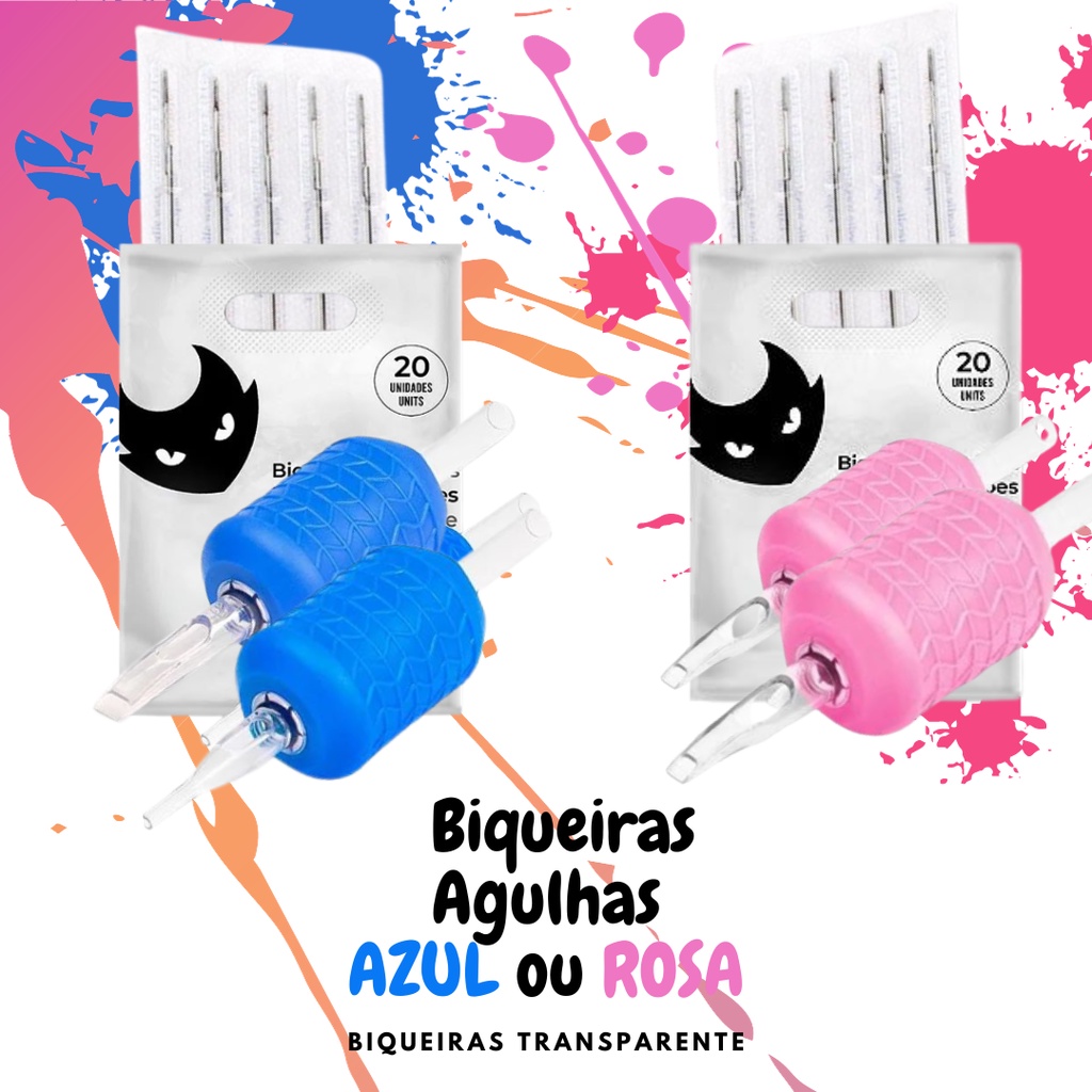 02 Agulhas Diversas E 02 Biqueiras Tattoo Tatuagem