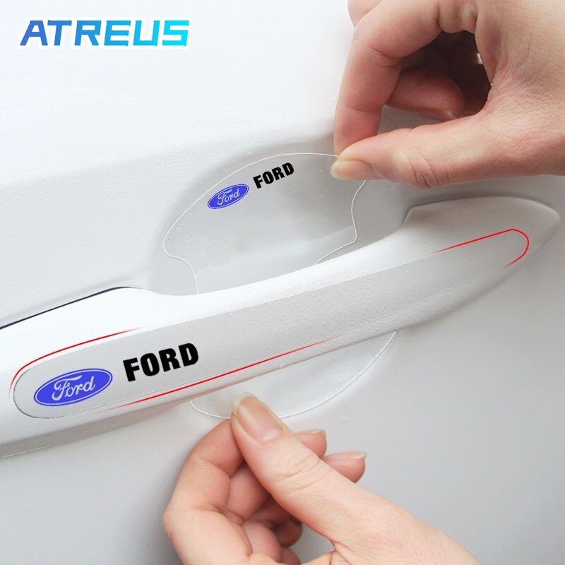 8 Peças Para Ford Do Carro Película De Proteção Maçaneta Da Porta Decalque Etiqueta Transparente Ford Ka Focus mk2 Ranger new Fiesta Fusion Ecosport Edge