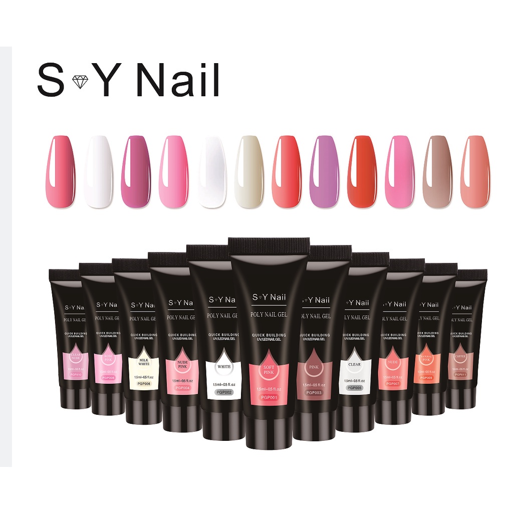 Polygel S&Y Fast Building Unha 15g Alongamentos Poligel Led/Uv polygel gel poligel	kit unha para unha unhas em gel