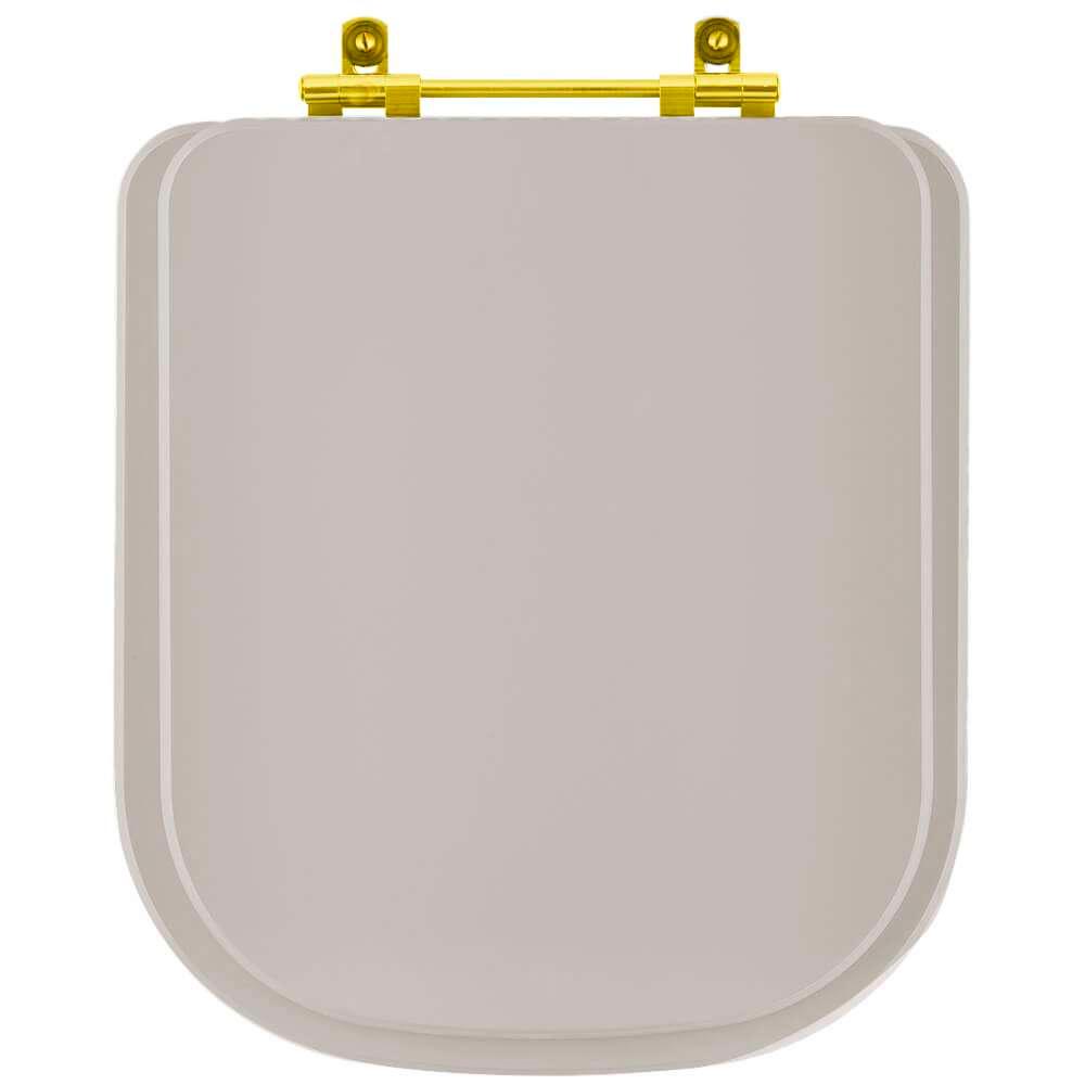 Assento Sanitário Poliéster Axis Barbante para vaso Deca com Ferragem Dourada