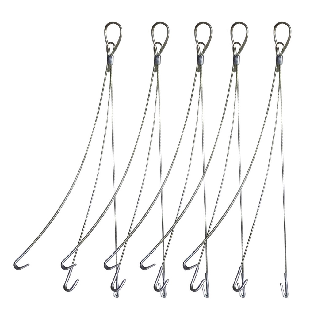 Kit 10 Cabo De Aço 80 cm Suporte 03 Ganchos Pequeno Para Pendurar Vaso de Flor e Planta Pendente Grande Promoção  - 1897