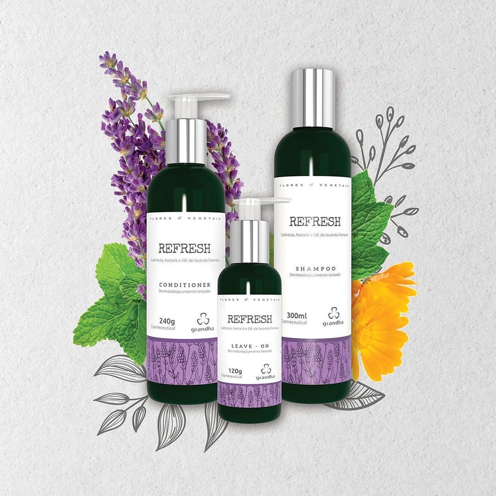 Imagem Kit Grandha Refresh para Cabelos Frágeis e Couro Cabeludo Oleosos Shampoo Condicionador