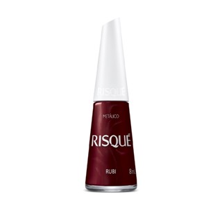 Esmalte Risque Vermelho Metalico Rubi 8Ml Manicure