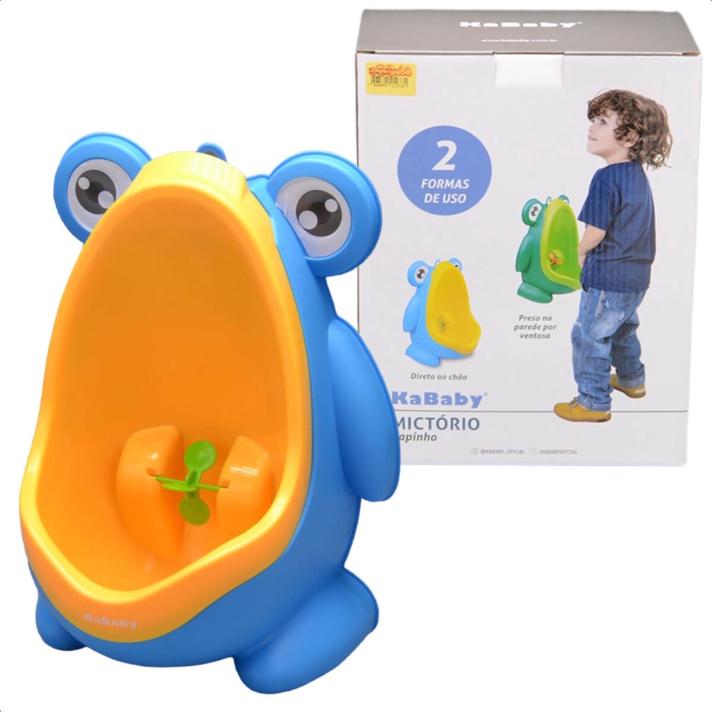Mictório Infantil Sapinho Pinico Troninho Bebê Menino Stand Up Azul Com Ventosa de Parede Portátil KaBaby - 22004B em Oferta na Shopee