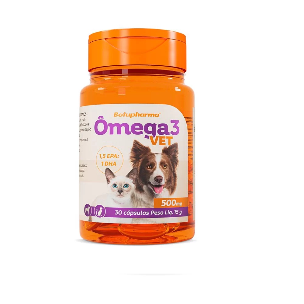 Suplemento Alimentar  Ômega 3 Vet para Cães e Gatos 500mg