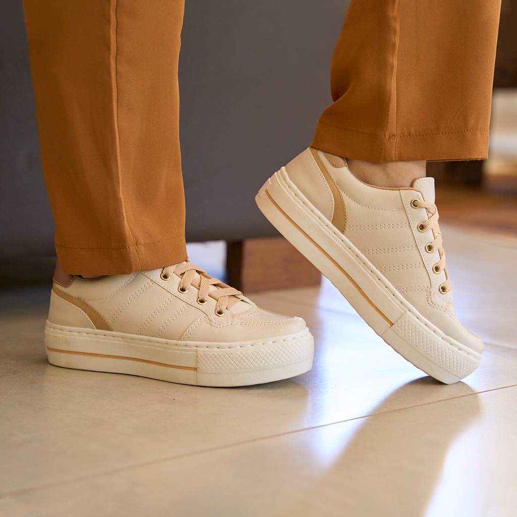 Tênis Casual Feminino Lançamento Macio Confortavel Flatform Plataforma Promoção