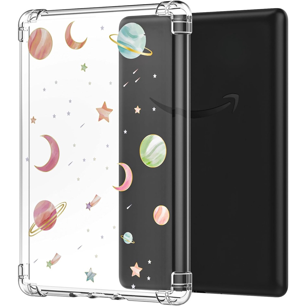 MoKo Ultra Clear Floral Impresso Suave TPU Transparente Flexível E Capa Traseira Do Pára-Choques De Pele Para Papel Branco De 6,8 " (11a Geração-2021) Kindle Paperwhite Signature Edition