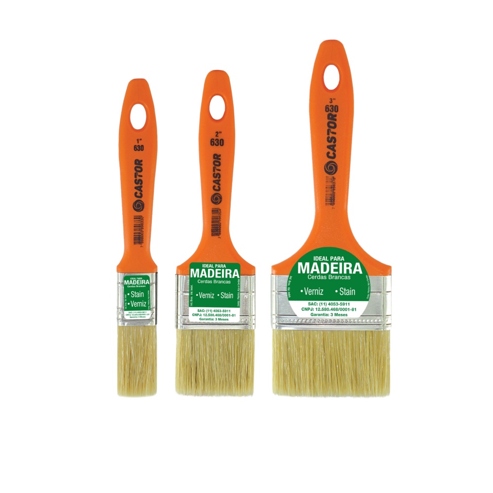 Kit 3 Trinchas Cerdas Brancas Série 630 - Castor em Oferta na Shopee