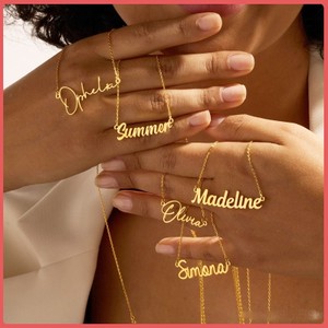 Nome Personalizado Colar Feminino Carta De Personalidade Pingente Jóias De Aço Inoxidável Cadeia De Clavícula Masculina