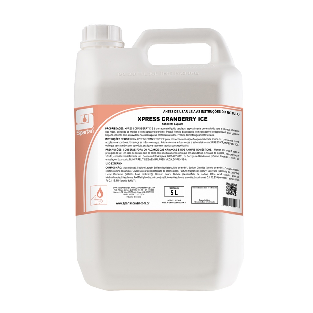 Sabonete Líquido Xpress Cranberry Ice Spartan - 5L