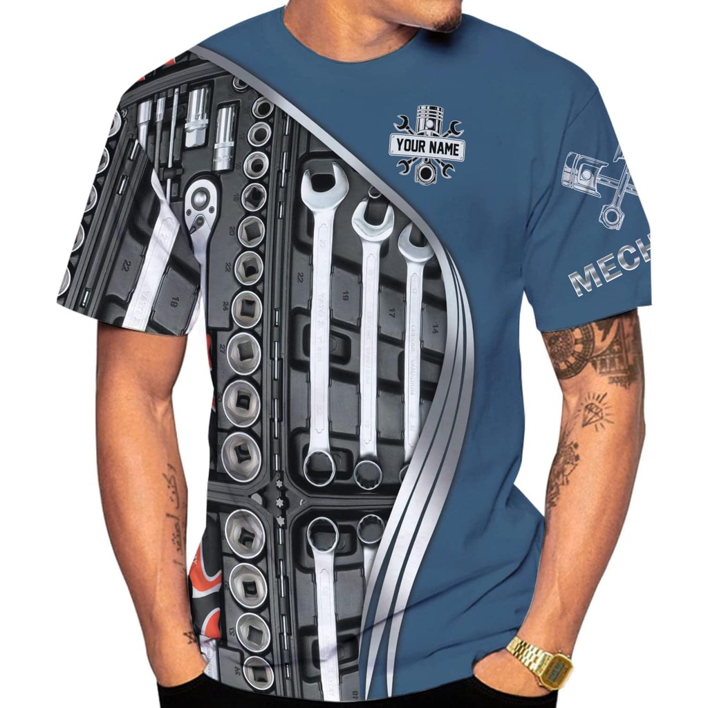 Camisa Mecânica Com Nome Personalizado Mostefy 3D , Camisas Mecânicas , Mecânico De Caixa De Ferramentas Para Homens E M em Oferta na Shopee