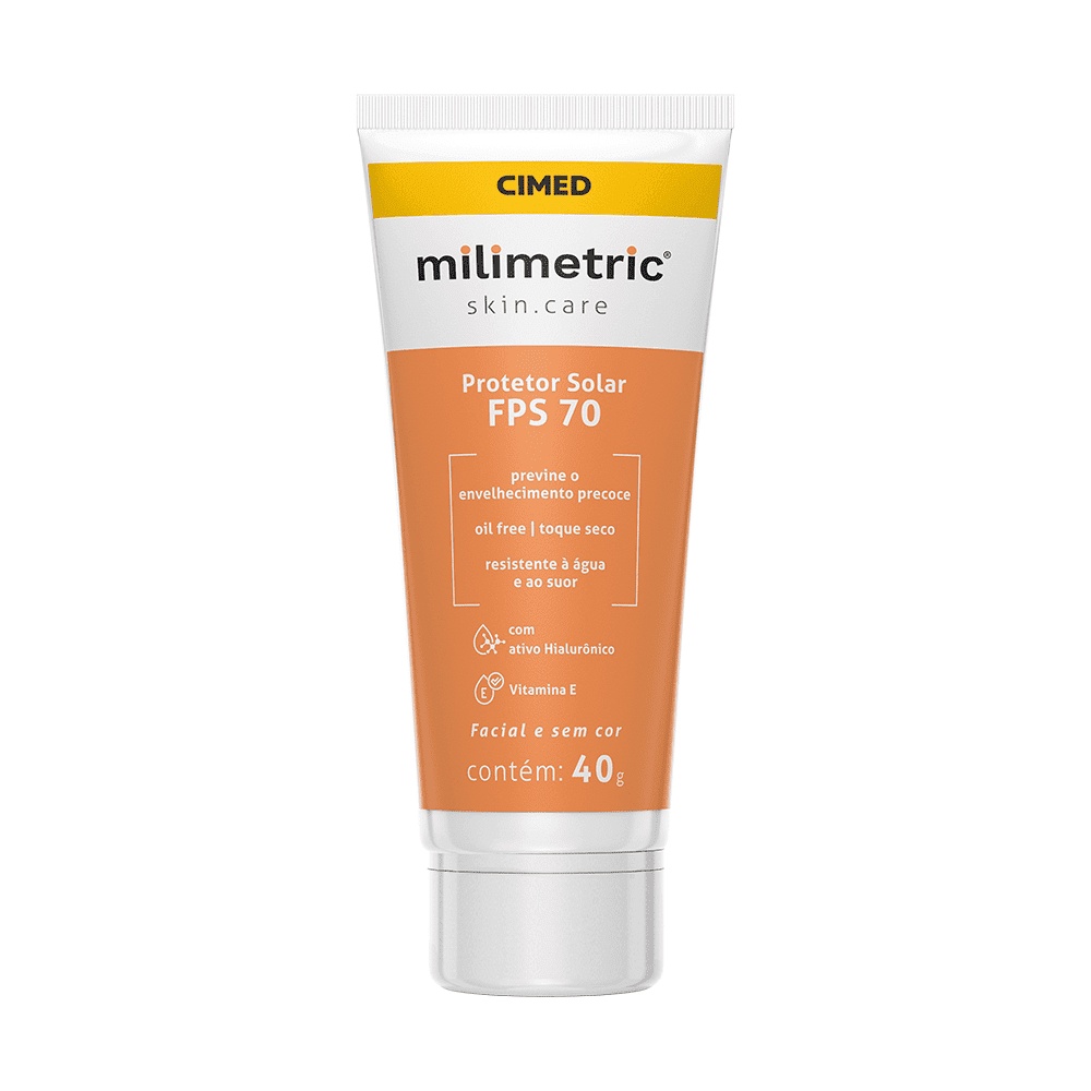 Milimetric Skincare Protetor Solar Facial FPS70 Sem Cor 40g