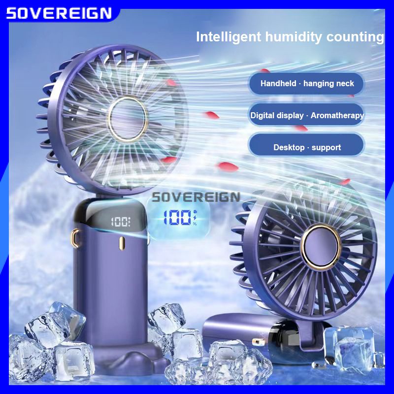 Ventiladores Portáteis Usb De Resfriamento Capacidade Da Bateria Ventilador Digital Aromaterapia Pequenos Mini Ar Condicionado Portátil