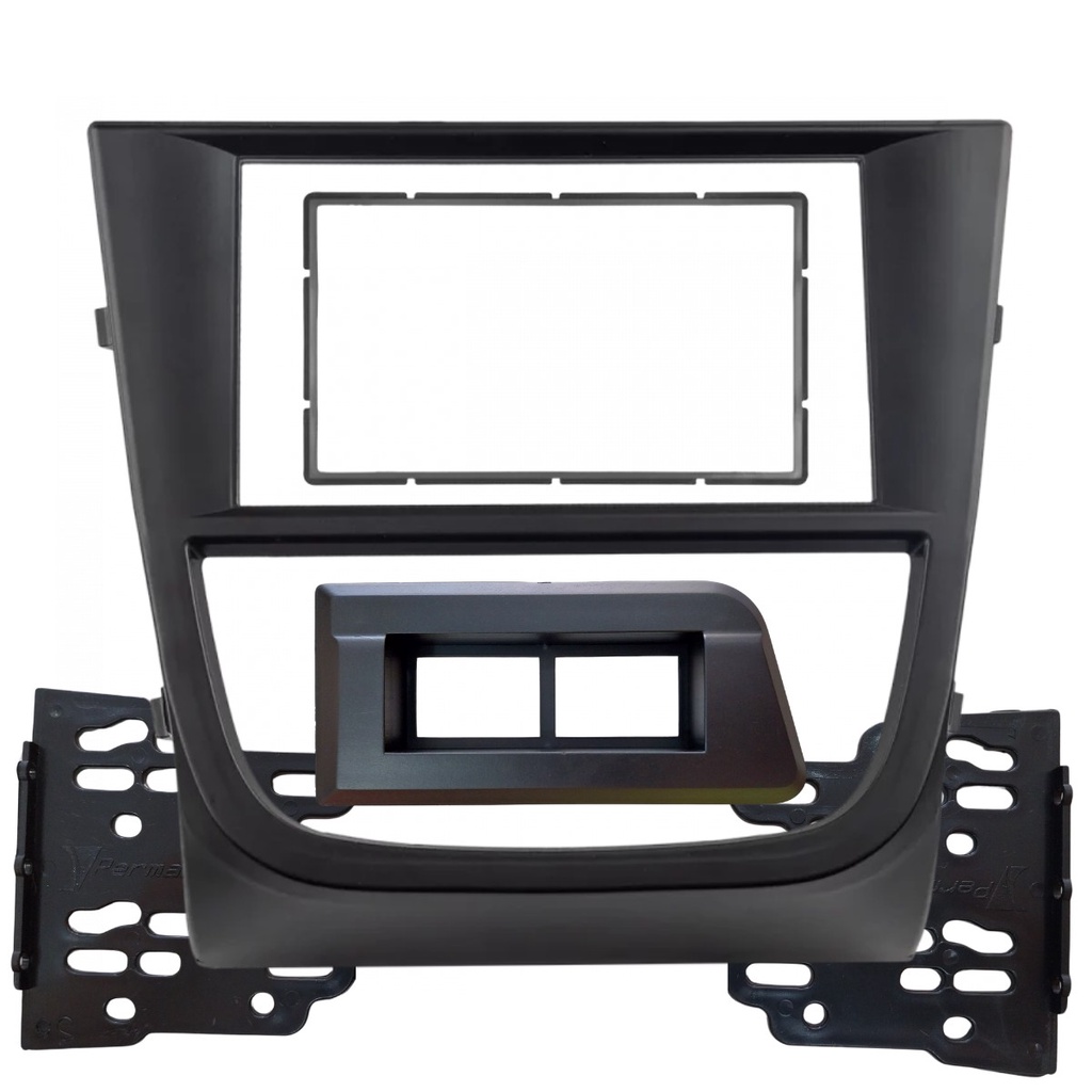 Moldura Preta Embutir Painel Central Multimídea Ar Suporte Dvd Player Encaixe Padrão 2 Din