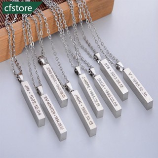CFSTORE KPOP Bangtan Boys BTS SUGA JIMIN JUNG KOOK V JIN JHOPE Pingente Colar De Aço Inoxidável G1V4