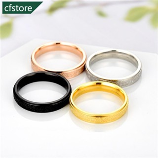 CFSTORE 4mm Moda Design Simples Jateamento De Areia Aço Inoxidável Anel De Titânio Ansiedade Anéis De Dedo Feminino Punk Rock Gift G5H2