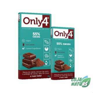 KIT Chocolate com Açúcar de Coco Only4 55% Cacau Sem Glúten Vegano - Zeromilk