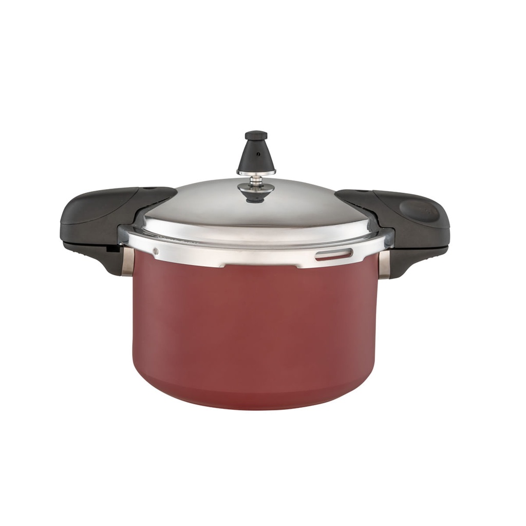 Panela de Pressão Brinox 5,4 L Antiaderente Ceramic Life Pressure com Indução Vermelho Borgonha